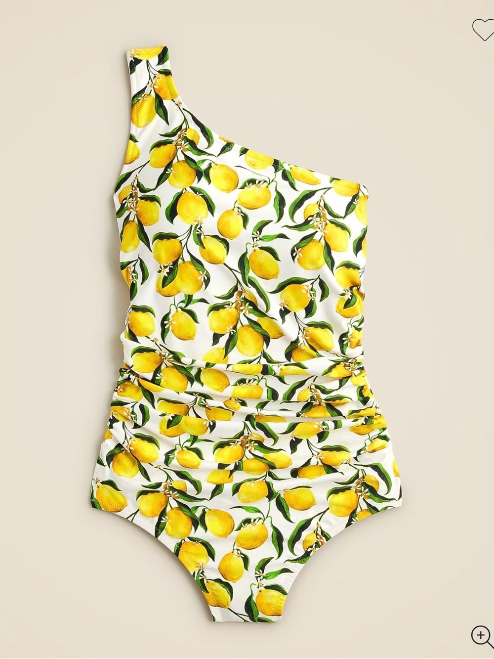 J. Crew Ruched one-shoulder one-piece swimsuit in limoncello